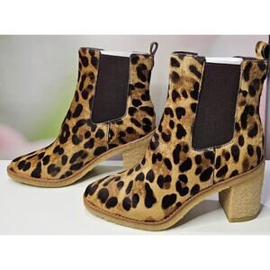 Ralph Lauren Women's Marianna Chelsea Calf Hair Booties Size 7.5  Leopard NWT